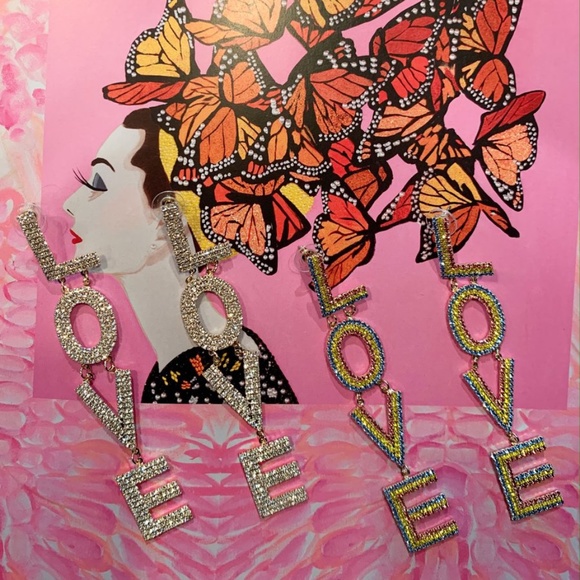 LOVE Drop Earrings - Picture 4 of 7